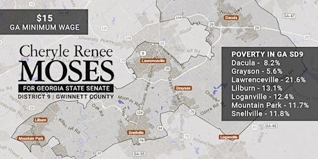 Moses Monday | A GA $15+ Living Wage and Gwinnett Poverty | Cheryle Moses primary image
