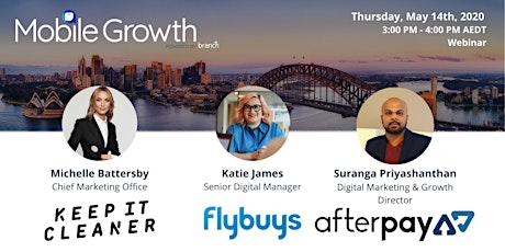 Imagem principal do evento Mobile Growth ANZ Online w/ Afterpay, Keep it Cleaner and flybuys