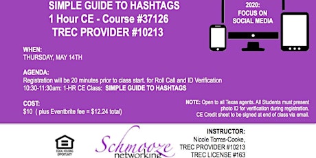 Primaire afbeelding van Simple Guide to Hashtags - Virtual