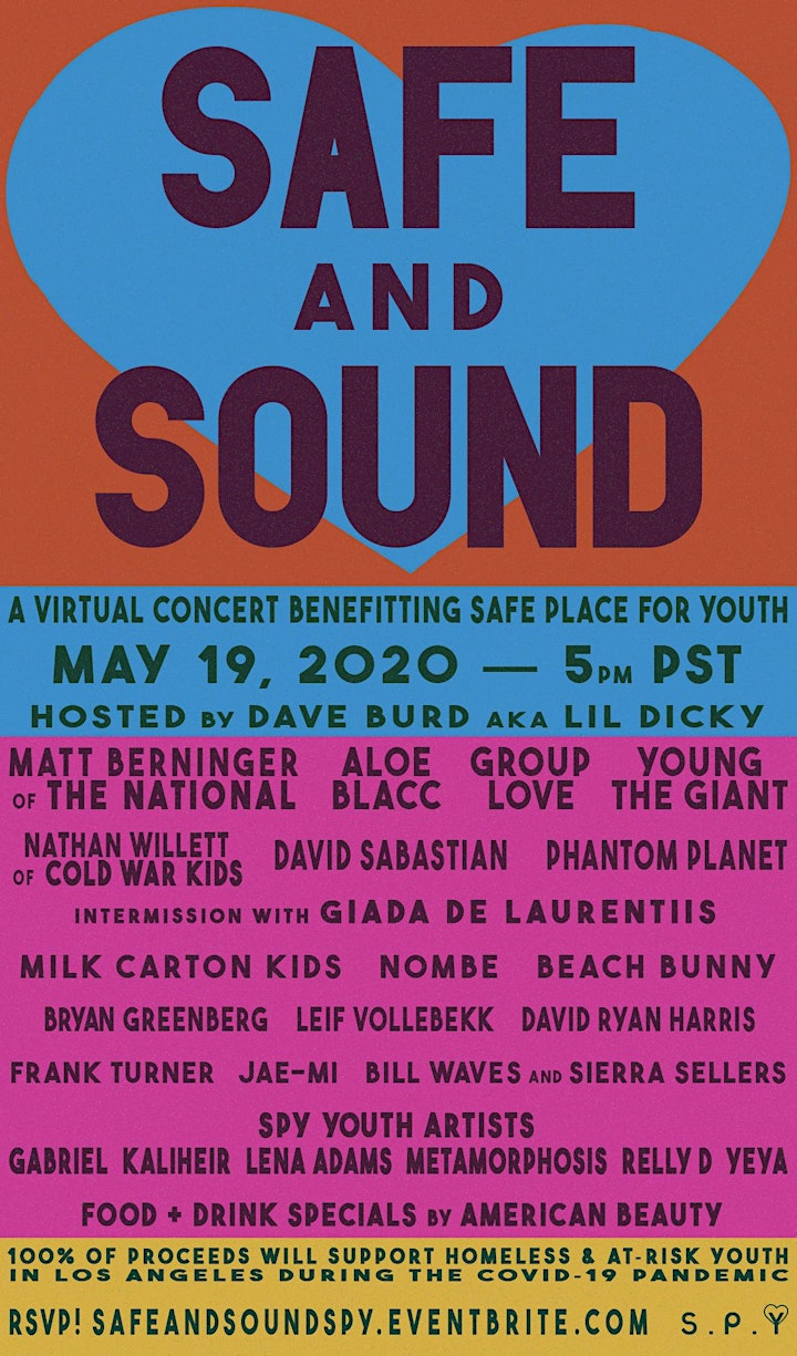 Safe and Sound - Safe Place for Youth Virtual Benefit Concert image