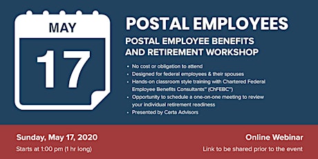 Postal Employees Retirement Webinar primary image