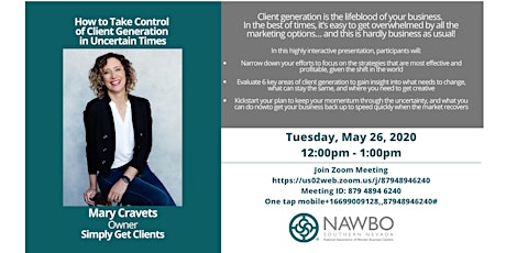 NAWBO Southern Nevada Presents - How to Take Control of Client Generation in Uncertain Times primary image