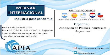Imagen principal de Webinar Internacional APIA - Industria Post Pandemia