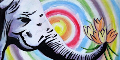 Paint Elephant Giving Tulips, London