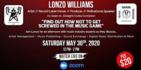 Music Business MasterClass with Lonzo Williams - Live on Zoom primary image