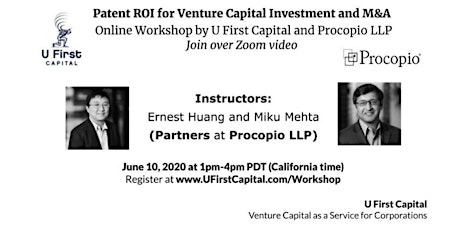 Workshop: Patent ROI for Venture Capital Investment and M&A