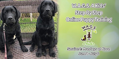Imagem principal de Summer Session #1: W.A.G.S. 4 Kids' Step By Step Online Puppy Training