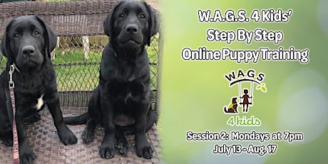 Summer Session #2: W.A.G.S. 4 Kids' Step By Step Online Puppy Training