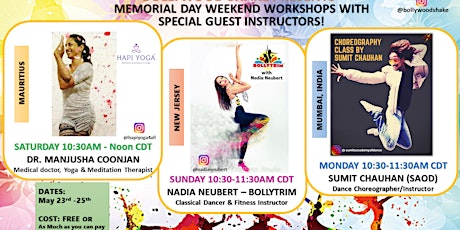 Bollywood Shake MEMORIAL DAY Special Online Workshops primary image