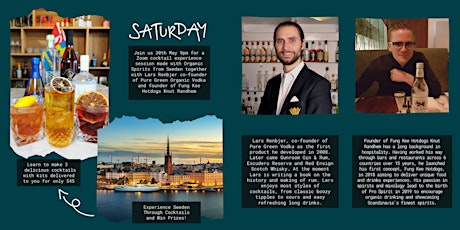 Zoom in this Saturday & make 3 Cocktails with Organic Spirits from Sweden