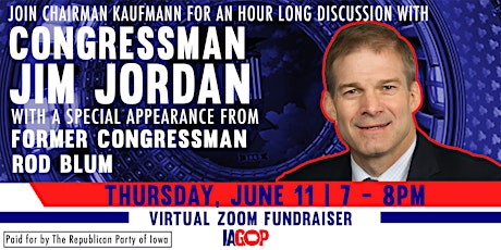 Republican Party of Iowa Zoom Call with Congressman Jim Jordan primary image