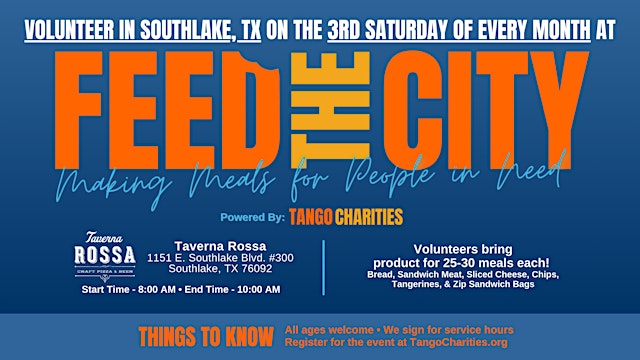 Image principale de Feed The City Southlake: Making Meals for People In Need