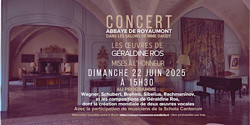 Image principale de Concert de musique de chambre - Les œuvres de Géraldine Ros à l'honneur