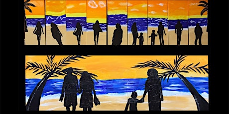 SPECIAL PRICING Adult Open Paint (18yrs+) "At The Beach" Silhouette primary image