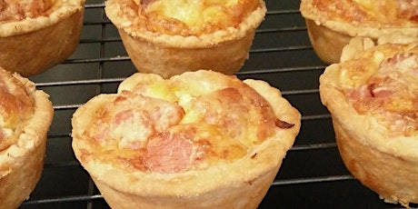 GoodCooks - Saturday school : Cheese and bacon Quiches ( veggie option too) primary image
