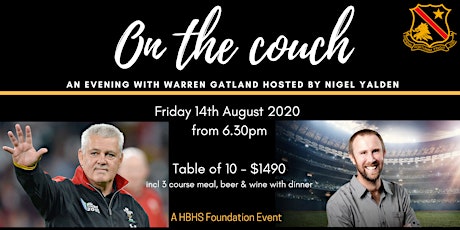 "On the Couch" with Warren Gatland, a HBHS Foundation Event primary image
