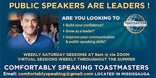 Imagem principal do evento Public Speaking & Leadership Program @ Comfortably Speaking Toastmasters