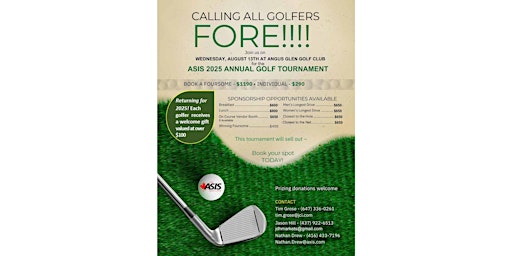 Image principale de ASIS Annual Golf Tournament