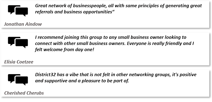 
		District32 Business Networking Perth – Canning Vale - Thu 12th Nov image
