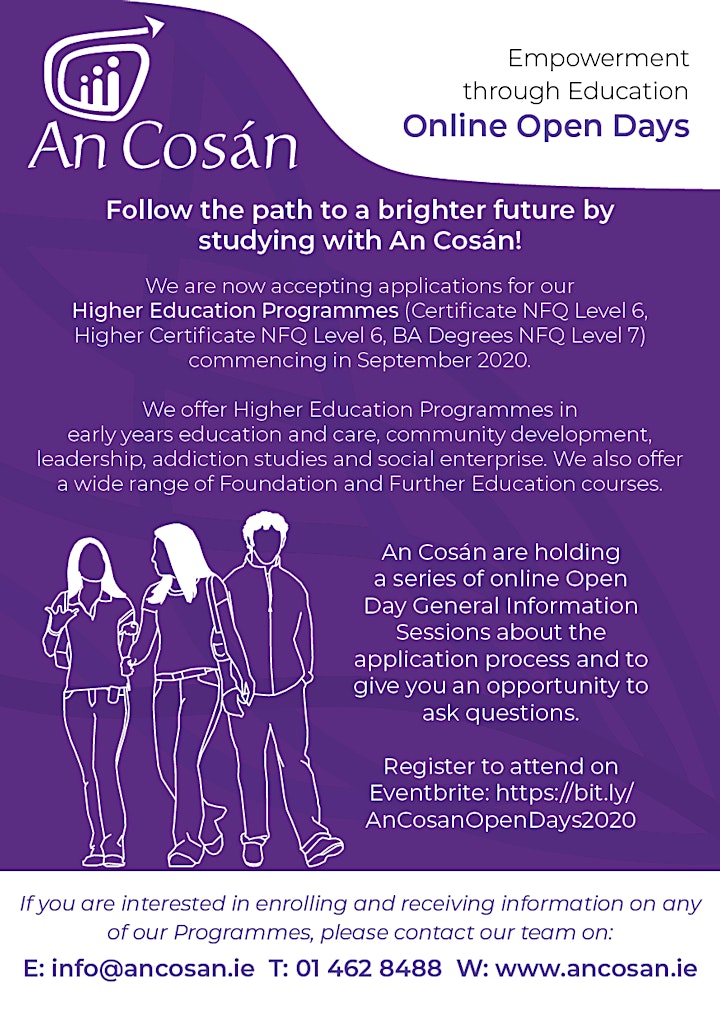 An Cosan Online Information Sessions For Higher Education