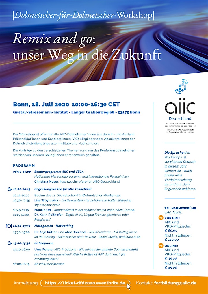 11. AIIC Dolmetscher-für-Dolmetscher-Workshop DfD 2020: Bild 