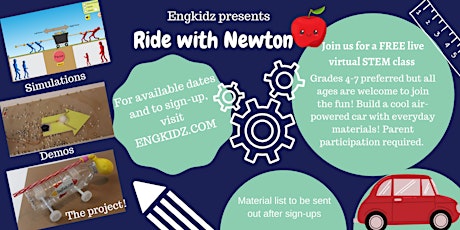 Engkidz - LIVE - Online Science Workshop for Kids - Ride With Newton primary image