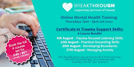 Online Mental Health Training - Trauma Support Skills Certificate / BUNDLE primary image