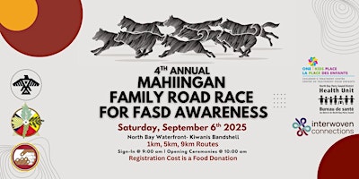 Primaire afbeelding van 4th Annual Mahiingan Family Road Race - FASD Awareness