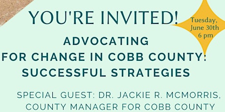 Advocating for Change in Cobb County: Successful Strategies primary image