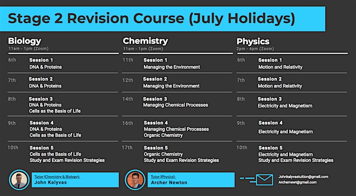 Stage 2 Biology Revision Course  (July Holidays) - Tutor: John Kalyvas image
