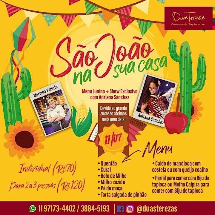 Imagem do evento São João na sua casa! Menu Junino + Show Exclusivo com Adriana Sanchez