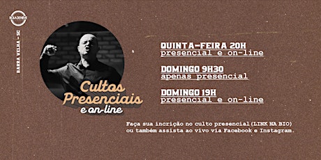 Imagem principal do evento CULTO DOMINGO 19H (05-07-2020)