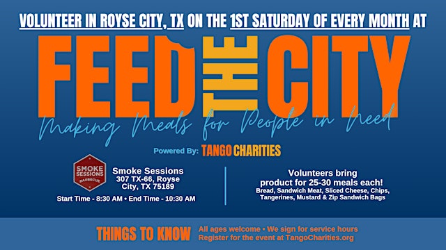 Image principale de Feed The City Royse City: Making Meals for People In Need