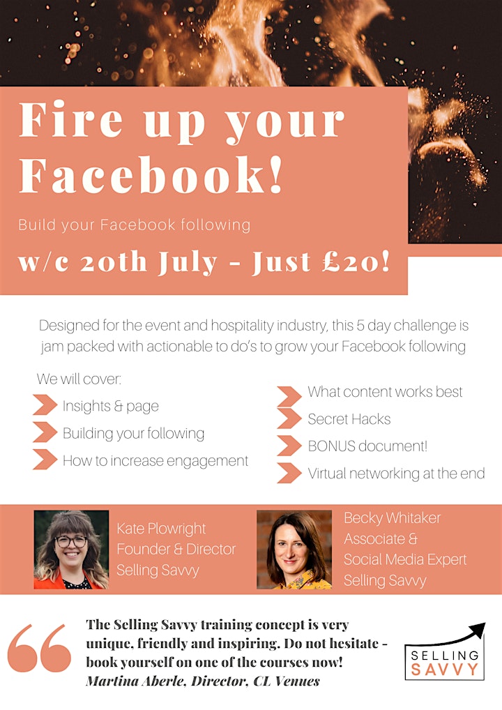 Fire up your Facebook: 5 day challenge to build your Facebook following image