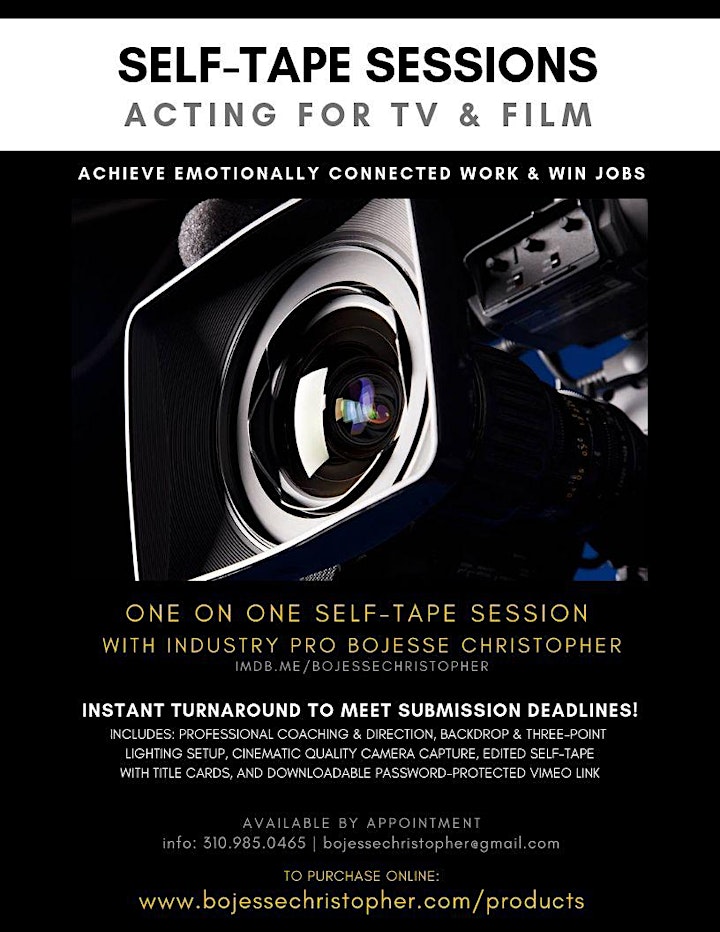 ACTING SELF-TAPE SESSIONS (TV/FILM) LIVE VIRTUAL VIA FACETIME + ZOOM image