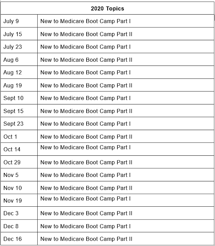 New to Medicare Boot Camp image
