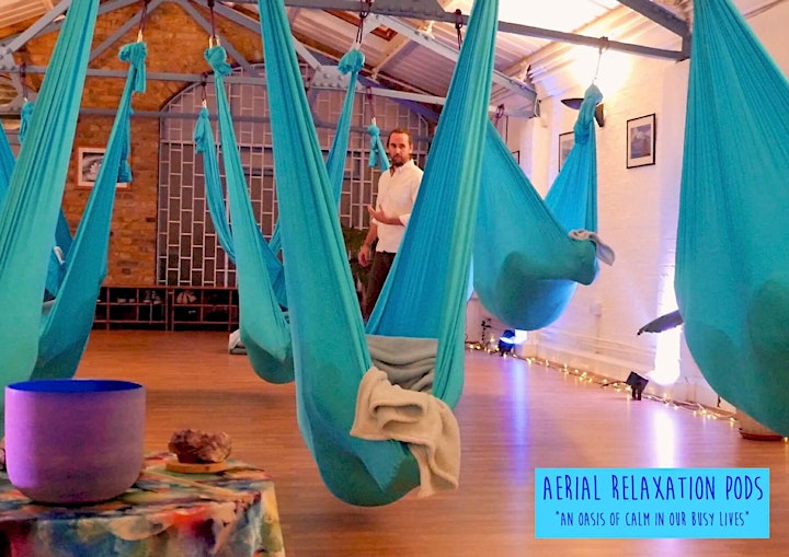 Aerial Relaxation Pods - Sound Journey Gong Bath Meditation in Hammocks image