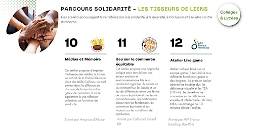 Parcours Solidarité - Les tisseurs de liens - Collèges et Lycées 8h30 à10h primär bild