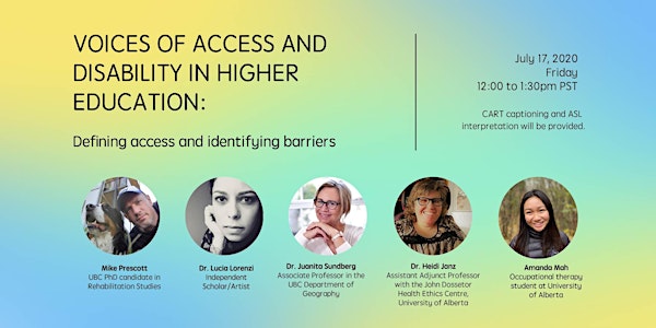Voices of Access and Disability in Higher Education: Part 1