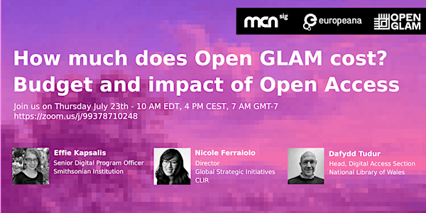 How much does Open GLAM cost? Budget and impact of Open Access
