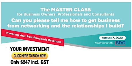 The MASTER CLASS for Business Owners, Professionals & Consultants primary image