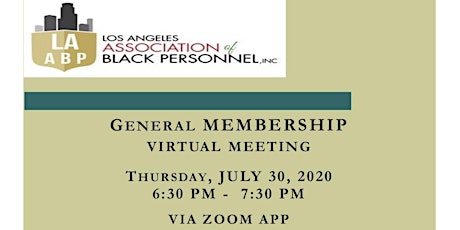 LAABP 2020 General Membership Virtual Meeting primary image