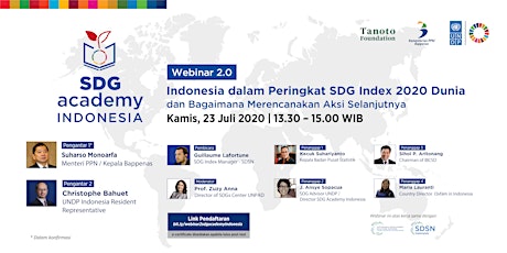 Webinar SDG Academy Indonesia: Indonesia dan Peringkat SDG Index 2020 Dunia primary image