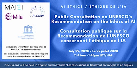 Public Consultation on UNESCO's Recommendation on AI Ethics