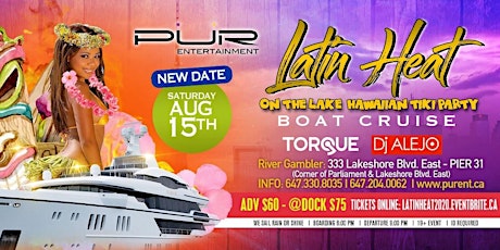 Primaire afbeelding van LATIN HEAT ON THE LAKE 2021-PINK & WHITE AFFAIR SUMMER BOATCRUISE PARTY