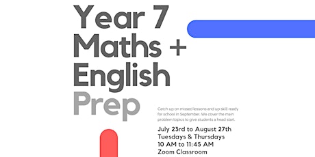 Year 7 Maths + English Prep primary image