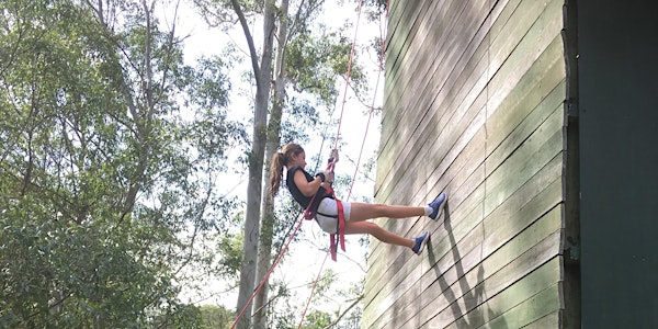 Abseiling the tower