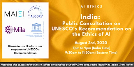India: Public Consultation on UNESCO'S Recommendation on the Ethics of AI