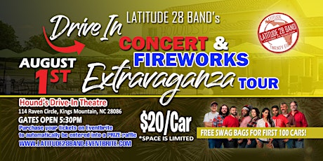 Latitude28's Drive-In Concert and Fireworks Extravaganza!  (Kings Mtn, NC) primary image