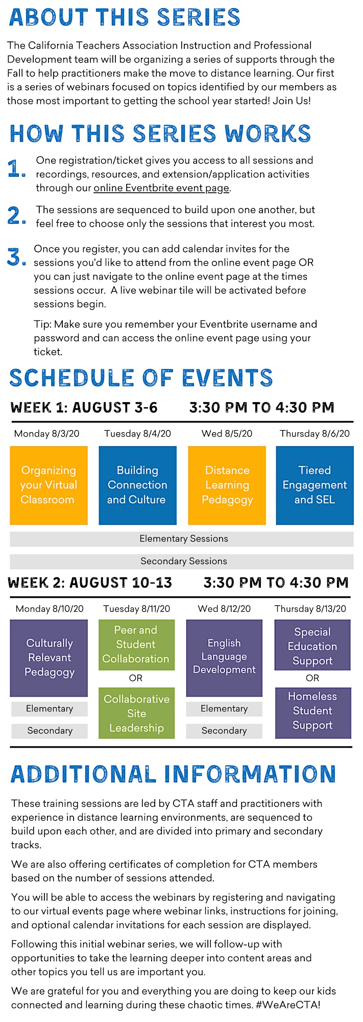 CTA IPD Distance Learning Support Series, August 2020 image